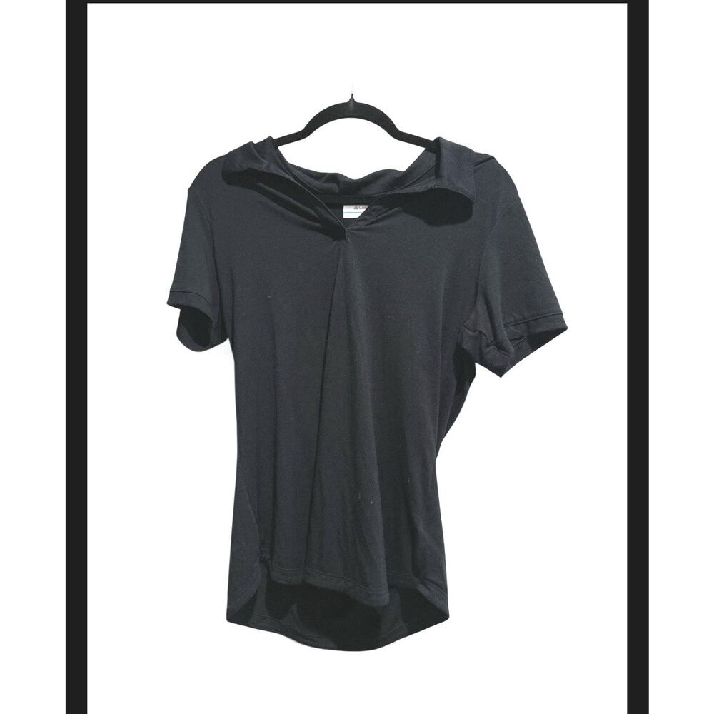 Columbia Omni Wick Black Performance Collared Polo Shirt Women’s Medium Stretch - Picture 2 of 6